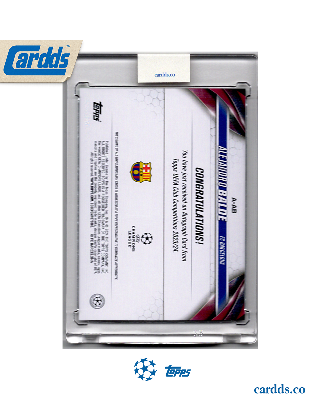 Balde AUTO Topps UCL 2023/2024 FC Barcelona