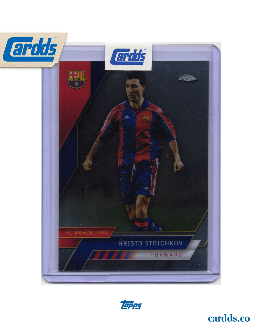 Hristo Stoichkov Action Silver Topps Chrome FC Barcelona 2023/2024